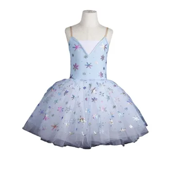 Nauja tutu šokio dramos spektaklio suknelė blizgučiai vaikiška marlės suknelė baleto suknelė Pongee sijonas