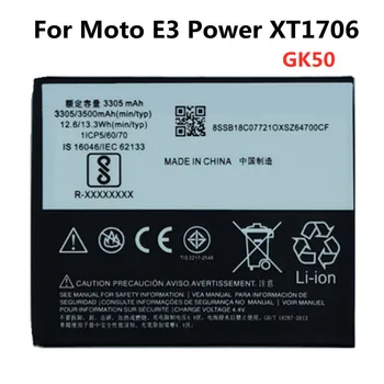 Naujas 3500mAh GK50 pakaitinis akumuliatorius Motorola Moto-E3 XT1706 GK50 E3 Power XT1706 Smart Mobile Phone su sekimo numeriu