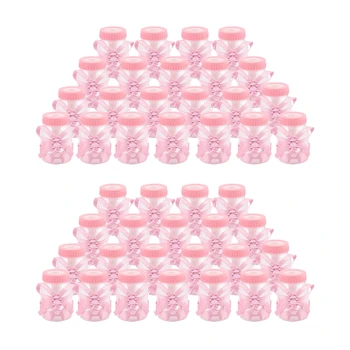 Naujas 48 x kūdikių buteliukas mini buteliukas kūdikiams 4X9cm kalnų krištolas Rožinio lokio dovana Favor Baby Girl Baby Bertism