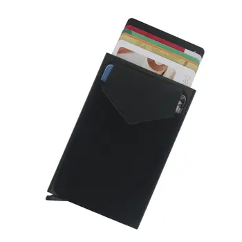 Naujas kreditinių kortelių laikiklis Piniginė Automatinis stumiamas dėklas su kortelių ID dangteliu Intelektualiosios kortelės laikiklis Madinga mini piniginė Mada