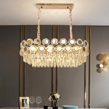 Naujas prabangus krištolo restoranas virtuvės šviestuvas auksinis svetainės miegamojo apdailos šviestuvas modernus LED apšvietimas