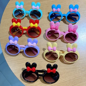 Nauji vaikų triušio ausys Lankas Akiniai nuo saulės vaikams Mergaitėms Naujas korėjietiško stiliaus kūdikis Mieli INS akiniai Mados fotografijos akiniai