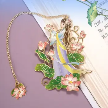 Naujo kinų stiliaus gėlių fėja žalvarinė žymė Kutas pakabukas Knygų klipas Metalinis puslapių ženklinimas Studentų kanceliarinės prekės Mokykliniai reikmenys