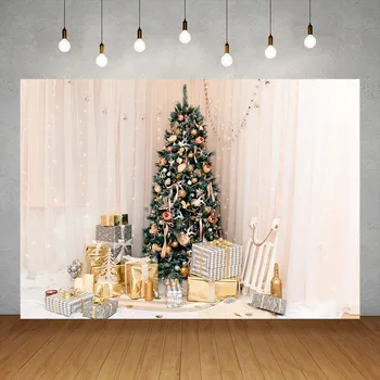 Naujųjų metų kalėdinis fonas foto eglės dovanoms Rožinė šviesa Šeimos fotografija Fotosesija Kūdikių vaikų fotografija Fonas