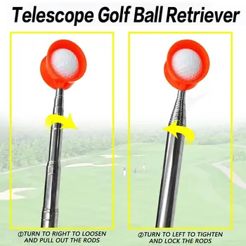 Nerūdijančio plieno golfo kamuoliukų retriveris Universalus patvarus teleskopinis kamuoliukų retriverio įrankis Lengvi paėmimo kamuoliukai