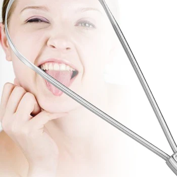 Nerūdijančio plieno liežuvio grandiklis Burnos higienos grandiklis Valymo įrankis Metalinis liežuvis Gaivus burnos valymas Padengtas dantų šepetėlis
