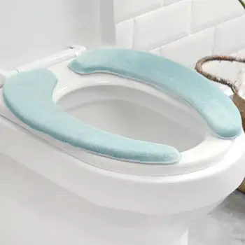 Neslidi tualeto sėdynės pagalvėlė Šilti jaukūs tualeto sėdynių užvalkalai žiemai Storas plaunamas Lipnios flanelinės pagalvėlės Tualeto sėdynė
