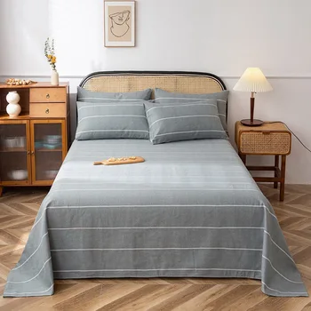 New Arrival Home Bed Sheet Flat Bed Sheet Patalynė viengulei dvigulei lovai Namų tekstilė Vientisa spalva