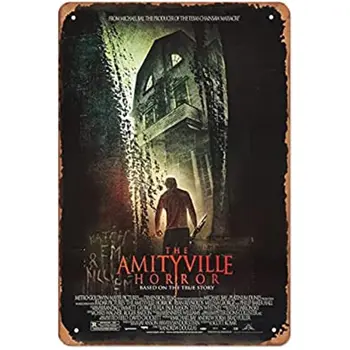 New Metal Tin Sign Vintage Amityville siaubo filmas Vyrai Moterys namams, svetainei, sodui, miegamajam, biurui, viešbučiui, kavinei