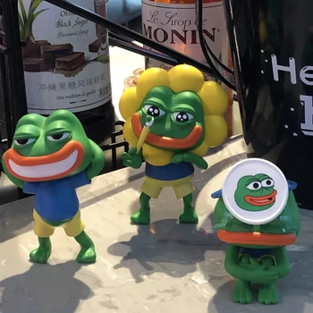 New Sad Frog Krypton Gold Player Blind Box Anime Pepe Orphaned Frog Ornament Model Doll Tide Play Boy Gifts Action Toy Figure