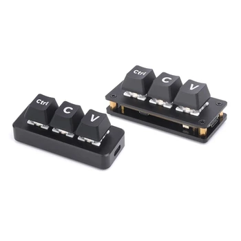 Nešiojama 3 klavišų mini klaviatūra Ctrl C V klaviatūros kopijavimo pastos Shotcut programuojama makrokomandų klaviatūra žaidėjams 