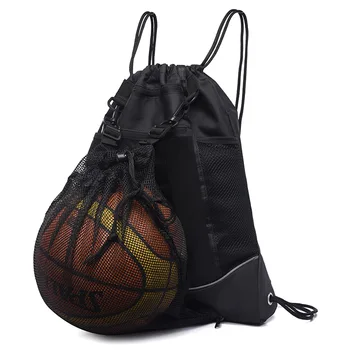 Nešiojamas krepšinio dangtelis tinklinis krepšys Futbolo futbolo saugykla Kuprinė Lauko tinklinio kamuolio laikymo krepšiai Krepšinio treniruočių krepšys