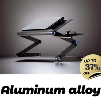 Nešiojamas reguliuojamas sulankstomas kompiuteris Aliuminio lydinio stalinis stalas Nešiojamojo kompiuterio stovas TV lovai PC nešiojamojo kompiuterio stalo stovas daugiafunkcinis lapdesk