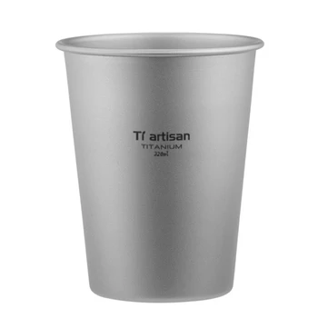 Nešiojamas titano puodelis su atspariu ekstremalioms temperatūroms, puikiai tinkantis stovyklavimui ir žygiams Tinka visiems gėrimams