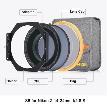 NiSi S6 laikiklio rinkinio kvadratinis filtro laikiklis, skirtas Sony FE12-24mm f/2.8GM fotoaparato objektyvo aliuminio 150mm laikikliui
