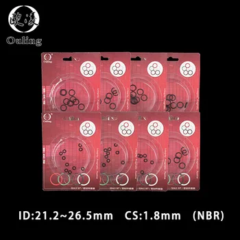 nitrilo gumos sandarinimas O formos žiedas Dėžutės NBR storis CS 1.8mm ID 21.2/22.4/23.6/25/25.8/26.5mm atsparus vandeniui