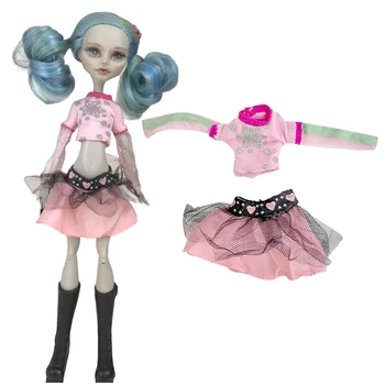 NK 1 Komplektas Rožinė apranga Laisvalaikio kasdienės aprangos palaidinės kelnės Drabužiai Priedai Monster High Doll for Ever After High Doll