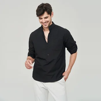 O27 Fashion Casual marškiniai vienspalviai marškiniai balti marškiniai ilgomis rankovėmis gryna medvilnė Vyriški marškiniai aukštos kokybės nauji 2024