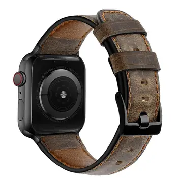 Odinis dirželis Apple laikrodžio juostai 44mm 40mm 42mm 38mm Retro Cow laikrodžio juosta iWatch apyrankei Apple watch serie 5 4 3 se 6 7