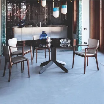 Odinė medinė valgomojo kėdė Akcento dizainas Modernus laukimo miegamojo valgomojo kėdė Prabangūs Articulos Para El Hogar namų baldai