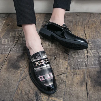 Oficialūs batai vyrams Vasariniai laisvalaikio batai Biuro vyrai Loafers mados prekės ženklui Vyrų prabangi formali odinė oda