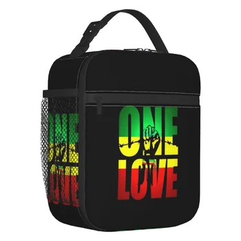One Love Jamaica Reggae termiškai izoliuoti pietų krepšiai Moteriški nešiojami pietų tote mokyklos biurui Lauko saugykla Maisto dėžutė