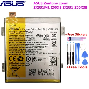 Originali ASUS didelės talpos C11P1507 baterija ASUS ZenFone Zoom ZX551 ZX550 ZX551ML Z00XSB+Dovanų įrankiai +Lipdukai