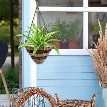 Pakabinkite augalų vazoną Kaimiškas kūginis bohemiško stiliaus kabantis augalas novatoriškas patvarus kūrybinis trikampis krepšys sodo kiemo namų dekoras