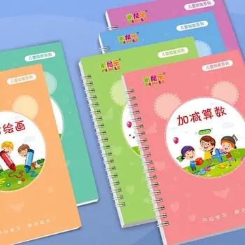 Papildymas Atimties praktika Kinų vaikai Kinų kopijavimo knyga Magic Copy Book Numbers Writing Sticker Chinese Calligraphy