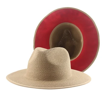 Paplūdimio skrybėlės moterims Skrybėlės vyrams Vyras Kepurė Vasaros šiaudų skrybėlė Panama Patchwork Solid New Luxury Women Hat шляпа женская летняя