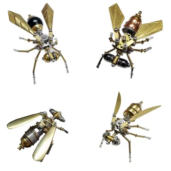 Pasidaryk pats metalo surinkimo vapsvos voras skrenda drugelis Uodai Steampunk mechaninių vabzdžių modelių rinkiniai 3D dėlionės žaislas vaikams suaugusiems