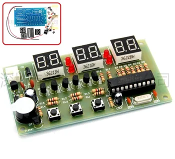 pasidaryk pats rinkinys Skaitmeninis laikrodis 6 bitai C51 AT89C2051 lustinis elektroninis žadintuvo rinkinys FR-4 PCB su garsiniu signalu 