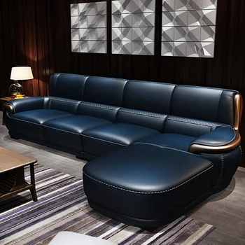 Patvari odinė sofa, naujausio sofos dizaino svetainės baldai