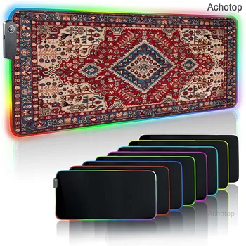 persų kilimas RGB žaidėjas Foninio apšvietimo pelės kilimėlis Didelis žaidimų pelės kilimėlis Kompiuterio klaviatūros pagalvėlės Užrakinimo krašto pelės kilimėlis XXXL stalo kilimėlis