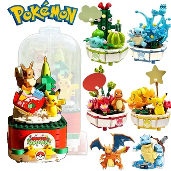 Pokemon Pikachu animacinis filmas Mini statybiniai blokai Anime personažų surinkimas Modelis Vaikų žaislai Mokomosios priemonės Kalėdinės dovanos
