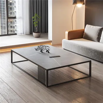 Prabangus modernus minimalistinis šiferio kavos staliukas mažas butas namo svetainė sofa biuro marmurinis kavos staliukas aukštos prasmės