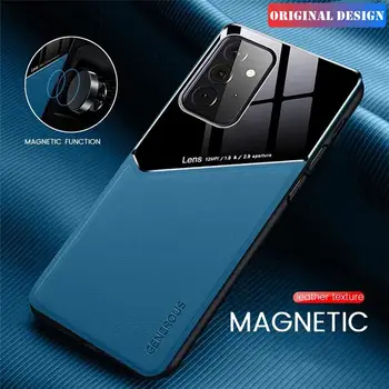 Prabangus silikoninis automobilinis magnetinis laikiklis Telefono dėklas, skirtas Samsung Galaxy Note 20 10 S21 S20 S10 A51 Itin plonas odinis apsauginis dangtelis