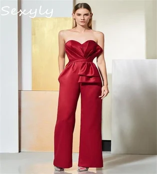 prašmatni raudona kombinezono vakarinė suknelė 2023 m Elegantiška 