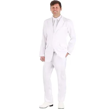 prašmatnūs balti kieti kostiumai vyrams Elegantiškas oficialus vestuvių jaunikis Smokingas Mados verslas Casual Slim Fit vyriškas kostiumas 2 dalių rinkinys 2023