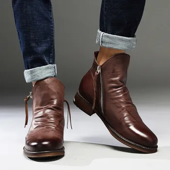 Prekės ženklas Oksfordo vyriški batai Vyriški dizainerio odiniai vyriški sparnų galiukai Chelsea kulkšnies batai verslo suknelė Trumpi batai Zapatos Para Mujeres