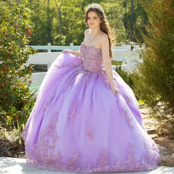 Princess Red Quinceanera suknelė 2023 Ilgas pūstas sijonas Rutulinė suknelė Prom vakarėlis Saldus 15 16 metų Mergaitės gimtadienis Pageant