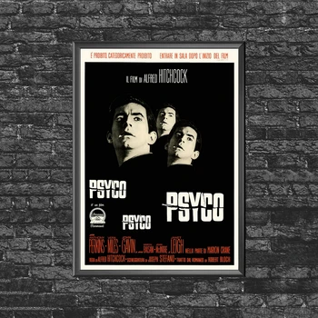 Psycho - Hitchcock 60s Kinas Filmas Plakatas Drobė Spausdinti Menas Sienų tapyba Namų dekoravimas (be rėmelio)