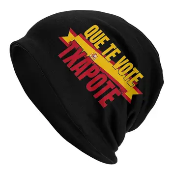 Que Te Vote Txapote Skullies Beanies Hat Meme Cool Men Women Street Cap Šiltos dvejopo naudojimo variklio dangčio mezgimo kepurės