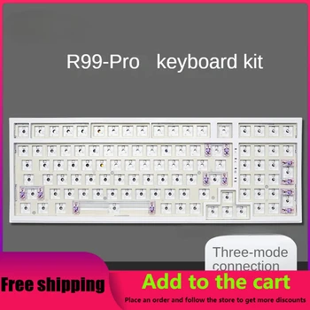 R99Pro Komplektas Mechaninė klaviatūra Individualizuota belaidė trijų režimų Bluetooth GASKET Struktūra Karštai keičiamos klaviatūros komplektas