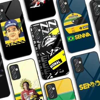 Racing Ayrton Senna telefono dėklas grūdintas stiklas Samsung A51 A22 A52 A12 A32 A42 S22 S21FE S20 Ultra Note 20 10 Pro Plus dangtelis