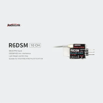 Radiolink R6DSM 2.4G 10CH RC siųstuvo imtuvas Mini dydis SBUS/PWM Tinka lenktyniniams dronams, suderinamiems su AT9S/AT10/AT10II