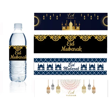 Ramadano Mubarako vandens butelio lipdukai Dovanų dekoro antspaudo etiketė Islamo musulmonų butelis Lable lipdukas Eid Al-fitr vakarėlio dekoro reikmenys