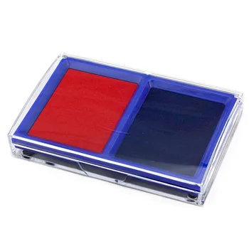 raudona ir mėlyna pirštų atspaudų spausdinimo lentelė Greitas džiūvimas aiškiai pažymėtas pirštų atspaudų antspaudas su kvadratiniu skaidriu apvalkalu