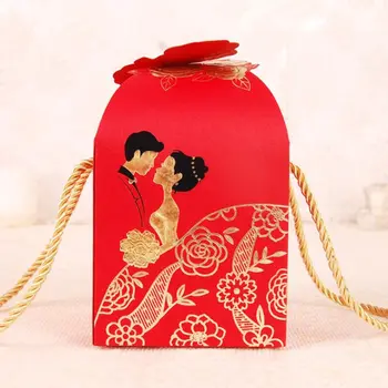 Raudonos spalvos dovanų maišelio pakavimo maišelis Vestuvių gimtadienis Naujieji metai Vakarėlio dovanų maišelis F20173880