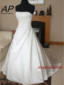 Real Photes vestuvinė suknelė Vestidos De Novia Krištolo grindų ilgio nuotakos suknelės Oficiali vestuvinė suknelė internetu Karštas išpardavimas